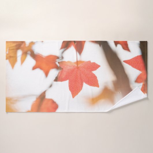 赤葉自然写真 バスタオル (バスタオル)