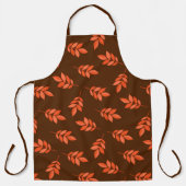 赤葉色茶色 エプロン (正面)