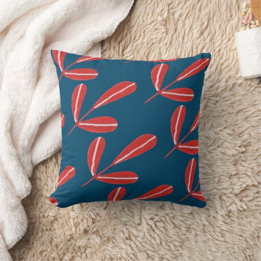 赤葉色 クッション (ブランケット)