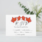 赤葉色、メープル葉色、秋の色 出欠カード (スタンド正面)