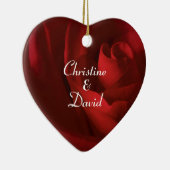 赤薔薇のような愛パーソナライズされた セラミックオーナメント (右)