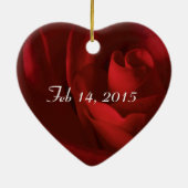 赤薔薇のような愛パーソナライズされた セラミックオーナメント (裏面)