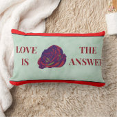 赤薔薇の材木枕 ランバークッション (ブランケット)