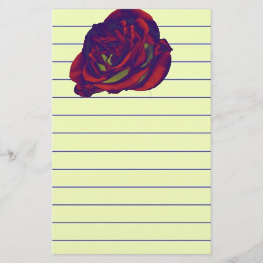 赤薔薇の筆記用紙 便箋 (正面)