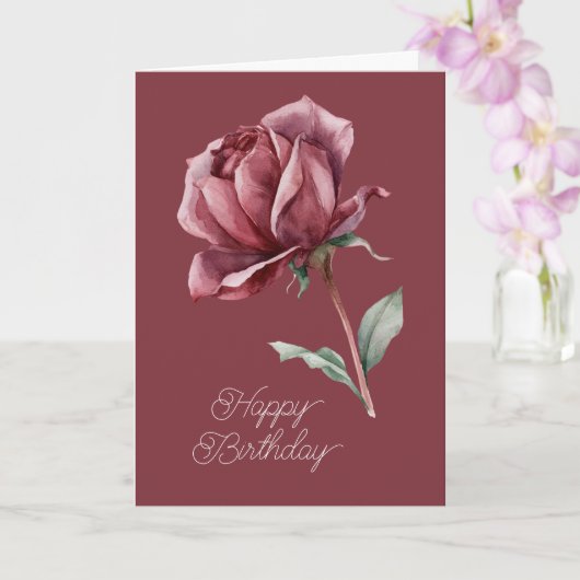 赤薔薇の誕生日 カード (蘭)