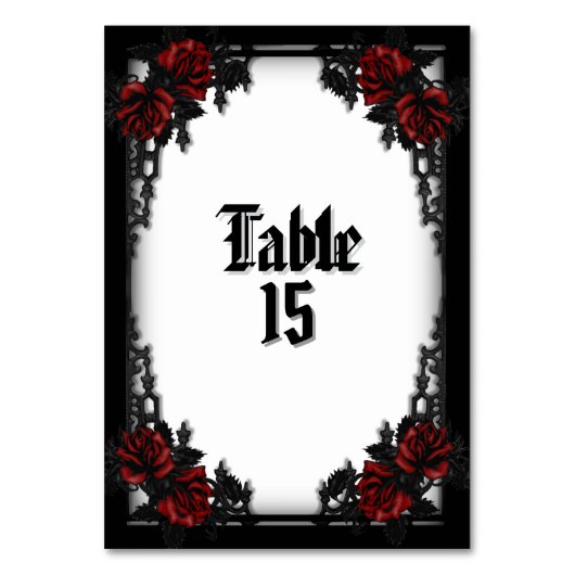 赤薔薇ゴシック ホワイト テーブルナンバー (正面)