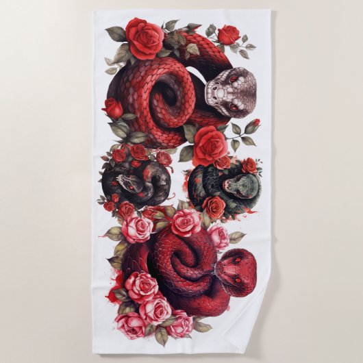 赤蛇 ビーチタオル (正面)