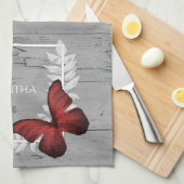 赤蝶キッチンタ素朴オル キッチンタオル (四つ折り)