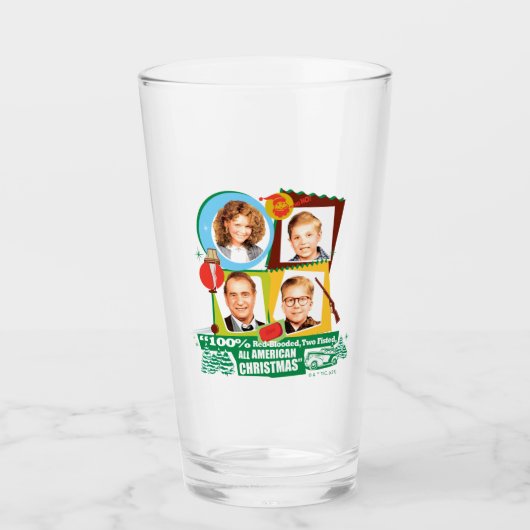 赤血の両腰のアメリカのクリスマス タンブラーグラス (正面)