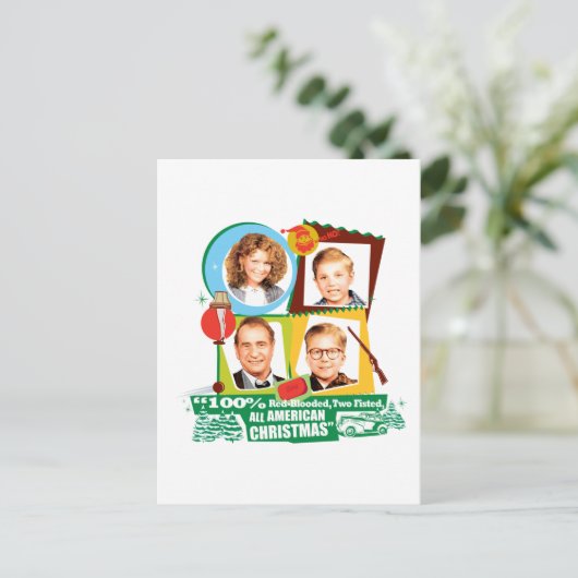 赤血の両腰のアメリカのクリスマス ポストカード (スタンド正面)