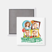 赤血の両腰のアメリカのクリスマス マグネット (正面/裏面)