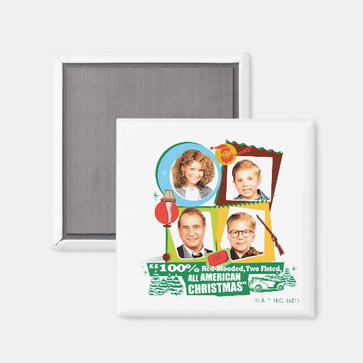 赤血の両腰のアメリカのクリスマス マグネット (正面/裏面)