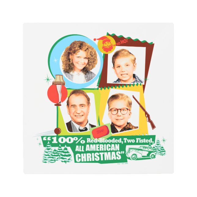 赤血の両腰のアメリカのクリスマス メタルプリント (正面)