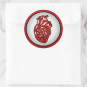 赤血人解剖ハートイラストレーションシール ラウンドシール (バッグ)