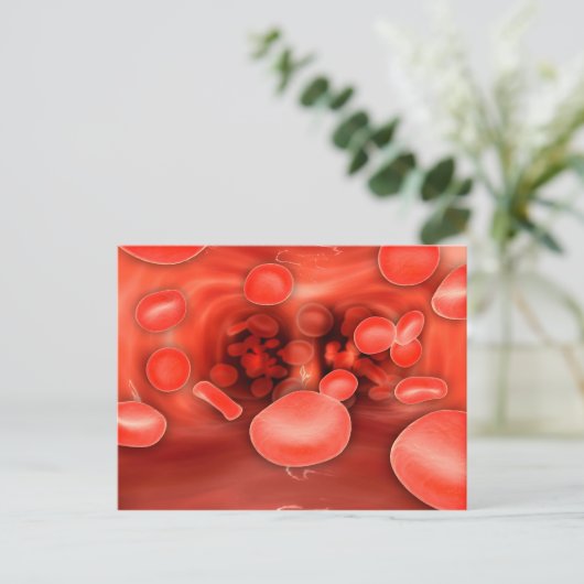 赤血球の流れることの顕微鏡の眺め ポストカード (スタンド正面)