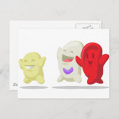 赤血球の漫画 – 赤血球、白血球、 ポストカード (正面/裏面)