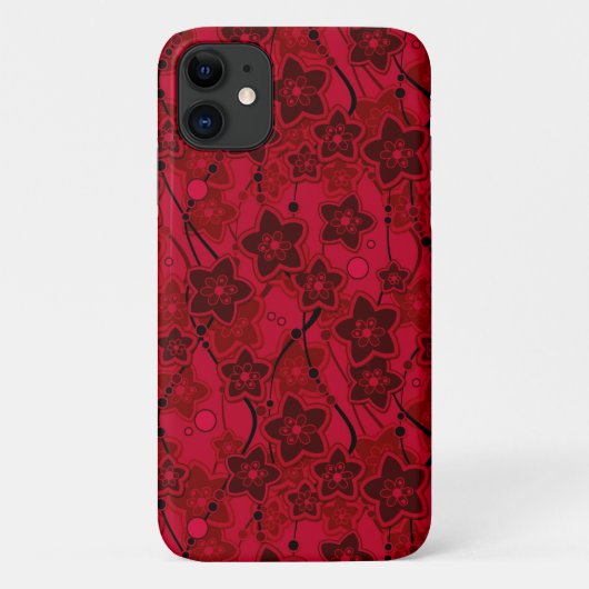 赤褐色のフローラ素朴なファッションパターン Case-Mate iPhoneケース (裏面)