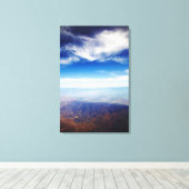 赤褐色の山々の空中表示 キャンバスプリント (インサイチュ (ウッドフロア))