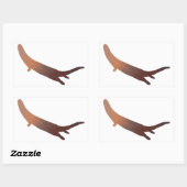 赤褐色の川のカワーターグラデーションステッカー 長方形シール (シート)