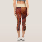 赤褐色の抽象芸術パーソナライズされた名 カプリレギンス (裏面)