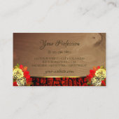 赤褐色の木の樹皮の木目のロゴフローラ 名刺 (裏面)