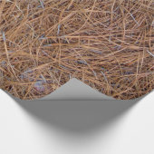 赤褐色の松の葉の写真 ラッピングペーパー (角)