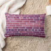 赤褐色の煉瓦の壁 ランバークッション (ブランケット)