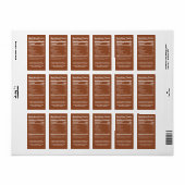 赤褐色の蜂蜜の栄養事実製品 ラベル (フルシート)