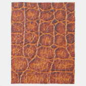 赤褐色アリゲータースキンプリント フリースブランケット (正面)