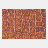 赤褐色アリゲータースキンプリント ラッピングペーパーシート (正面2)