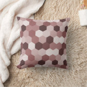 赤褐色モダン六方晶幾何学模様の色合い クッション (ブランケット)