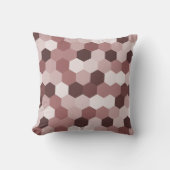 赤褐色モダン六方晶幾何学模様の色合い クッション (正面)