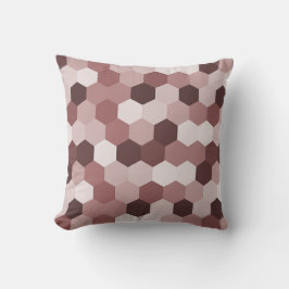 赤褐色モダン六方晶幾何学模様の色合い クッション