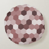 赤褐色モダン六方晶幾何学模様の色合い ラウンドクッション (裏面)