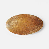 赤褐色素朴風化グランジ銅 ペーパープレート (アングル)