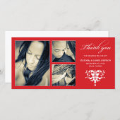 赤襟フォーマル毛 | 結婚サンキューカード サンキューカード (正面/裏面)