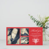 赤襟フォーマル毛 | 結婚サンキューカード サンキューカード (スタンド正面)