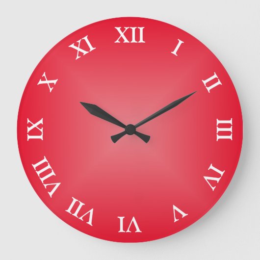 赤角アラビグラデーションア数字またはローマ数字 ラージ壁時計 (正面)