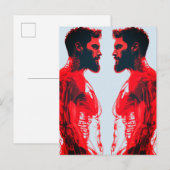 赤解剖学 – 抽象芸術ヒト筋肉勉強 ポストカード (正面/裏面)