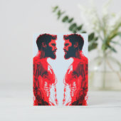 赤解剖学 – 抽象芸術ヒト筋肉勉強 ポストカード (スタンド正面)