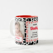 赤誇りを持ったい2枚の写真を持つDaddy Western Cowプリント ツートーンマグカップ (正面左)