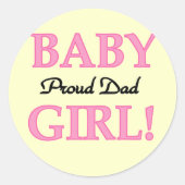 赤誇りを持ったちゃんTシャツとギフトのパパ ラウンドシール (正面)