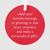 赤認識度リボンアートハートクリスマスオーナメント オーナメント (裏面)