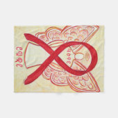 赤認識度リボンエンジェル血がん毛布 フリースブランケット (正面(横))