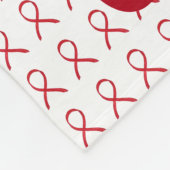 赤認識度リボン血がんケモブランケット フリースブランケット (角)