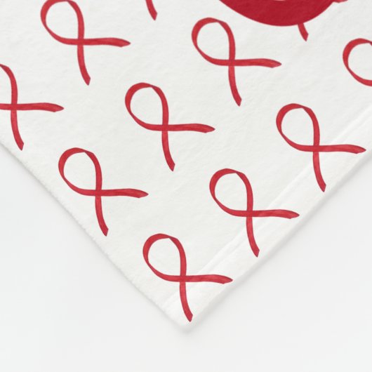 赤認識度帯血がんフリースブランケット フリースブランケット (角)