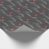 赤誕生日風船文字 ラッピングペーパー (角)