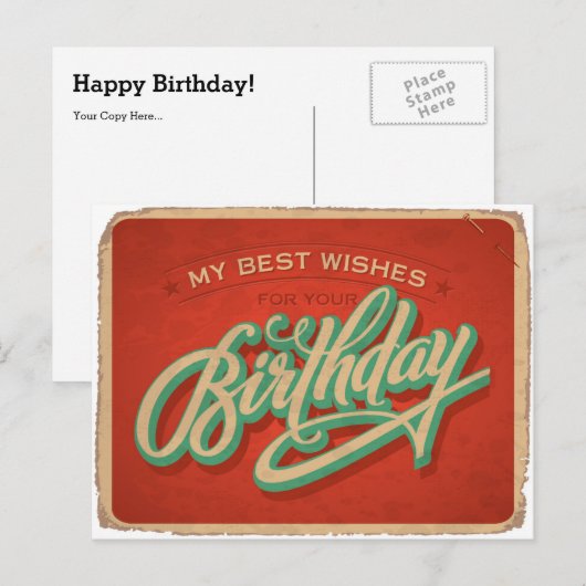 赤誕生日 ポストカード (正面/裏面)