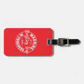 赤警告色で白塗りされた旅 ラゲッジタグ (正面横)