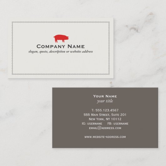 赤豚バーベキューポークビジネスカード 名刺 (正面/裏面)